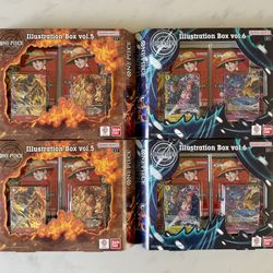 One Piece Illustration Box Vol. 5 6 Booster Packs OP Manga Luffy Nami Boa Zoro Nico Chopper Promo TCG Card Game Pokemon Bundle Set Case