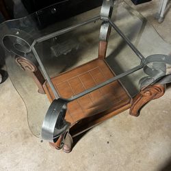 Wooden Glass Side Tables