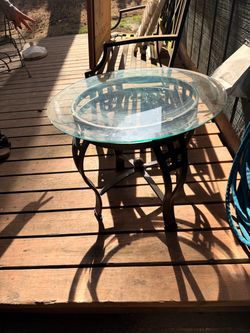 Round Glass Top  Side Table