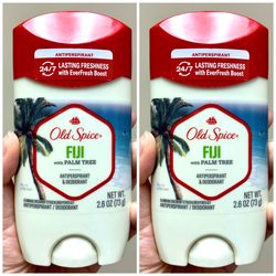 2 x Old Spice Anti-perspirant Deodorant Fiji Scent 2.6 Oz Exp 10/25