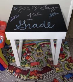 Chalkboard desk with white legs ...