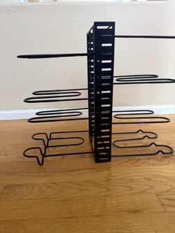 Black Metal Pan and Lid Organizer Rack