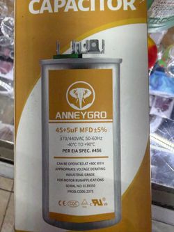 Anneygro 45+5uF 370/440VAC CBB65 Dual Run Capacitor