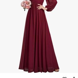 Ever Pretty Burgundy Bridesmaid Dress 
