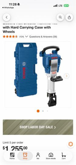 15 amp 1-1/8 breaker hammer kit