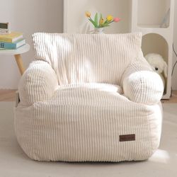 Corduroy Mini-Sofa  Bean Bag Chair for Toddlers & Kids, Beige       
