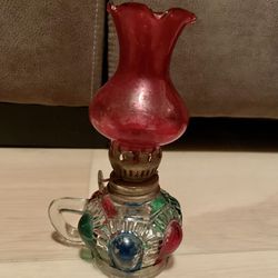 Vintage Small Glass Oil Lamp