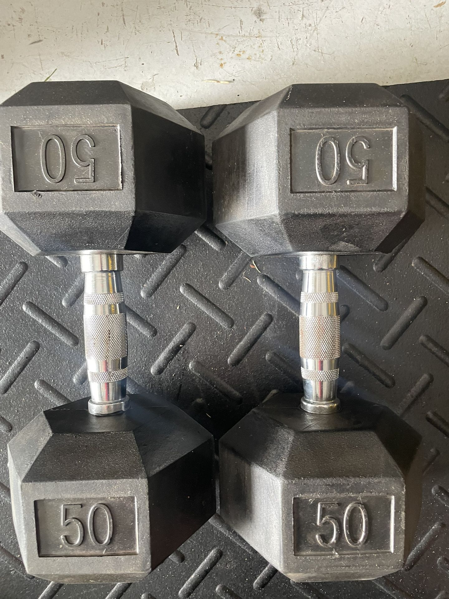 50LB Rogue Rubber Hex Dumbbell - Pair