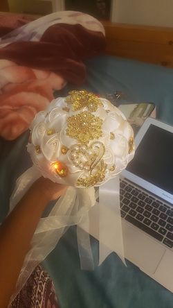 Cloth bridal bouquet