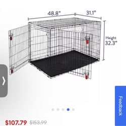 KONG Ultra-Strong Double Door Wire Dog Crate with Divider Panel