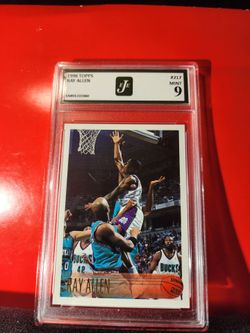 RAY ALLEN 1996-97 Topps RC Rookie Card #217 EJE 9 MINT Bucks HOF