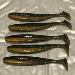 Black/Brown-Glitter Paddle Tail Swimbait