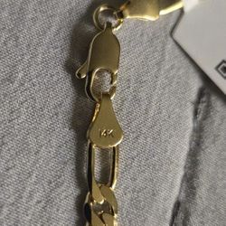 4.8mm Figaro Gold 20"  Plated