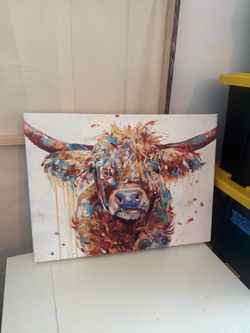 Highland Cow Canvas Wall Art Print
