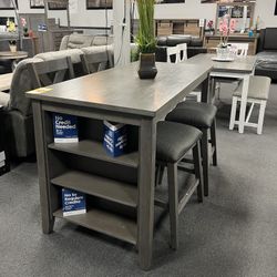 5PC Gray Dining Table Set 