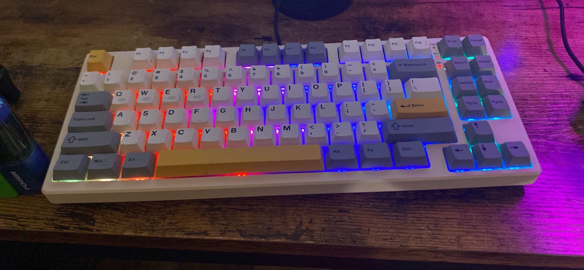 Purple Switched Keyboard With Mouse