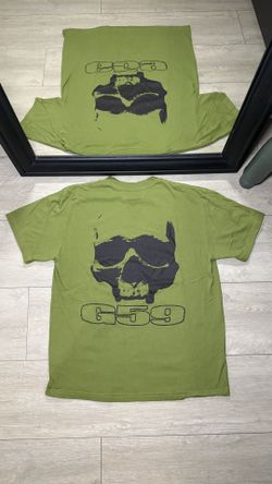 Y2K G59 Skull Spellout Green Short Sleeve Shirt