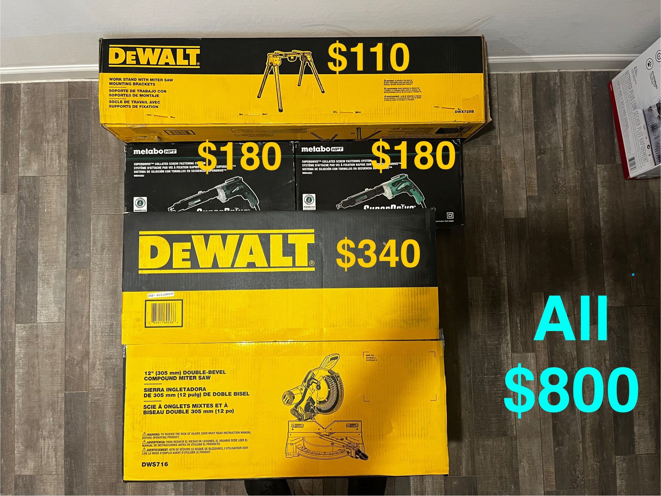 Miter Saw, Miter Saw Mount, Screw Guns
