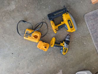 Dewalt drill and brad nail gun