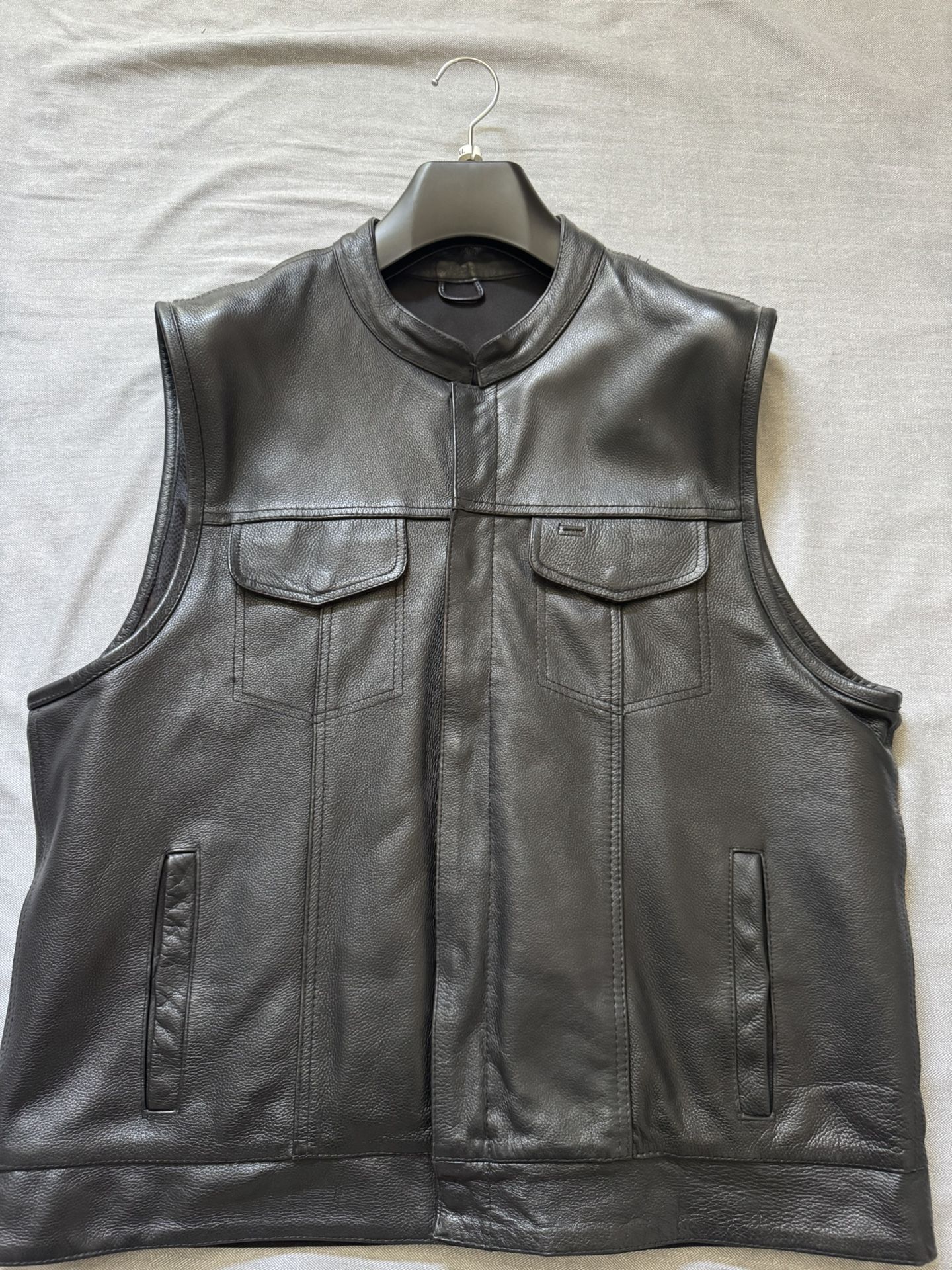 Street Steel Motorcycle Leather Vest