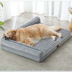 XL Memory Foam Orthopedic Dog Bed for Extra Large Dogs-Washable,Removable Cover,Egg-Crate Foam Dog Beds,48x35Inch,Grey