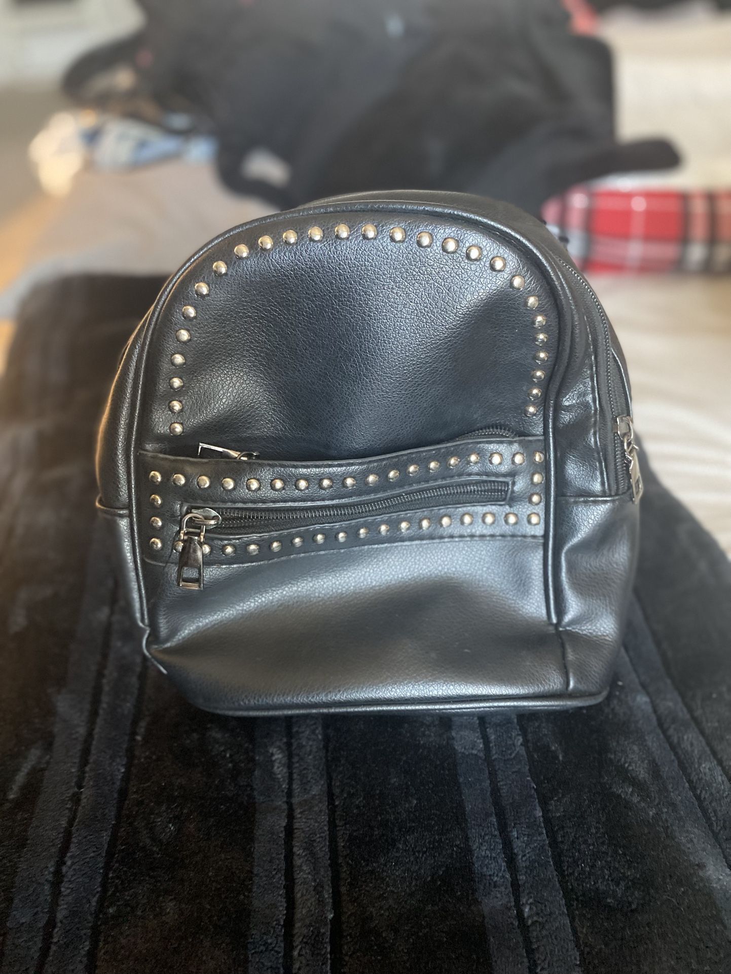 Black Studded Backpack