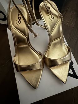 Aldo Pillow Walk Gold Strappy Heels
