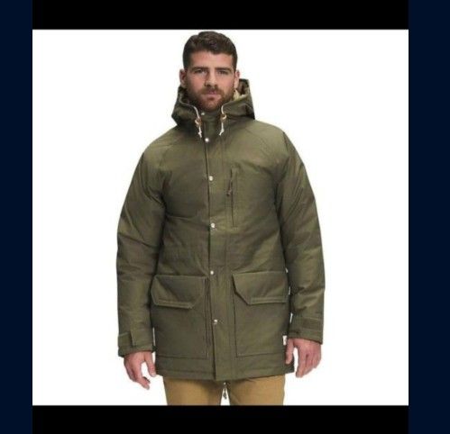 The North Face Down Parka Olive Green Size Small New