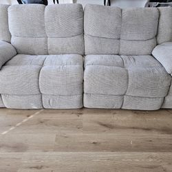 Light Gray 2-Seater Recliner Sofa