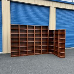 Mid Century Modern Danish Dark Cherry Bookshelves Set Of 8