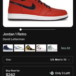 Nike Jordan 1 Retro David Letterman Shoes