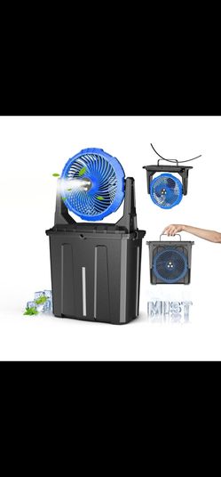 Ausic 10″ 9L Portable Misting Fan, [Max 55Hrs] Outdoor Mister Fan for Outside Patios Golf, 20000mAh Rechargeable Battery Operated Travel Water Cooling