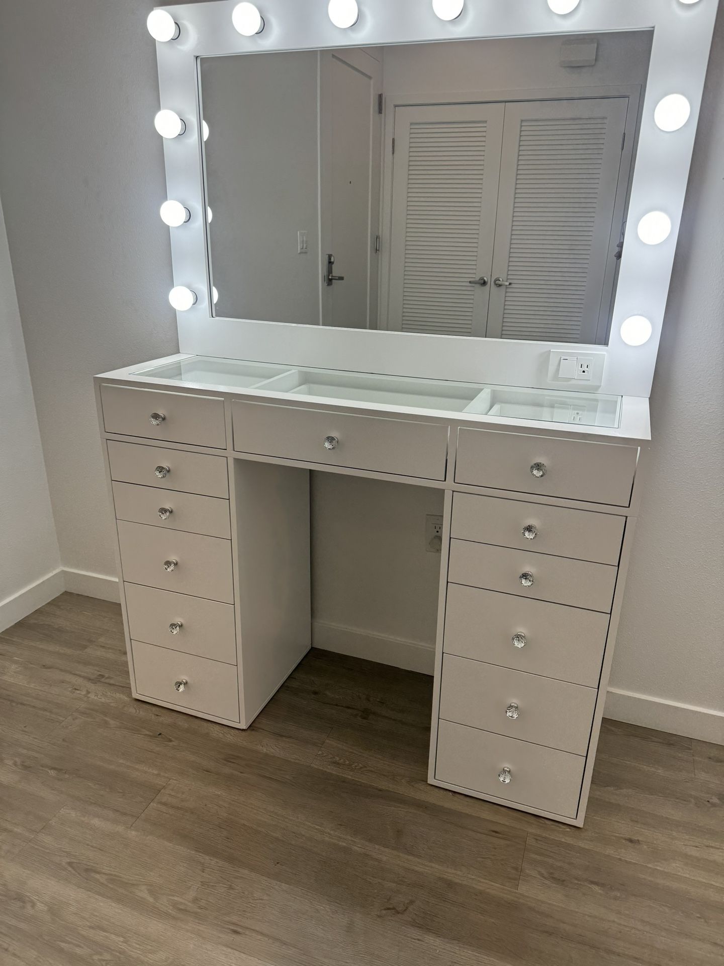 Makeup Vanity With Glass Top PRICE IS FIRM