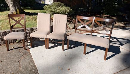 Dining chairs and bench