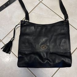 Black Soft Leather Messenger Bag
