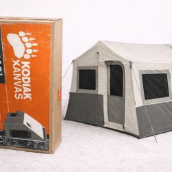 Kodiak Canvas 10x10 Cabin Lodge Canvas Tent – Stove Ready, Heavy Duty (5-Person)