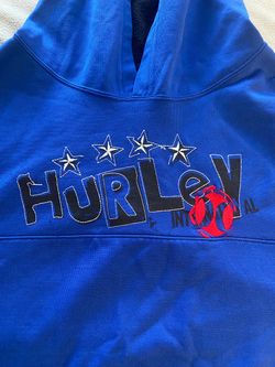 Hurley International Blue Graphic Hoodie - Size Medium - Excellent Condition