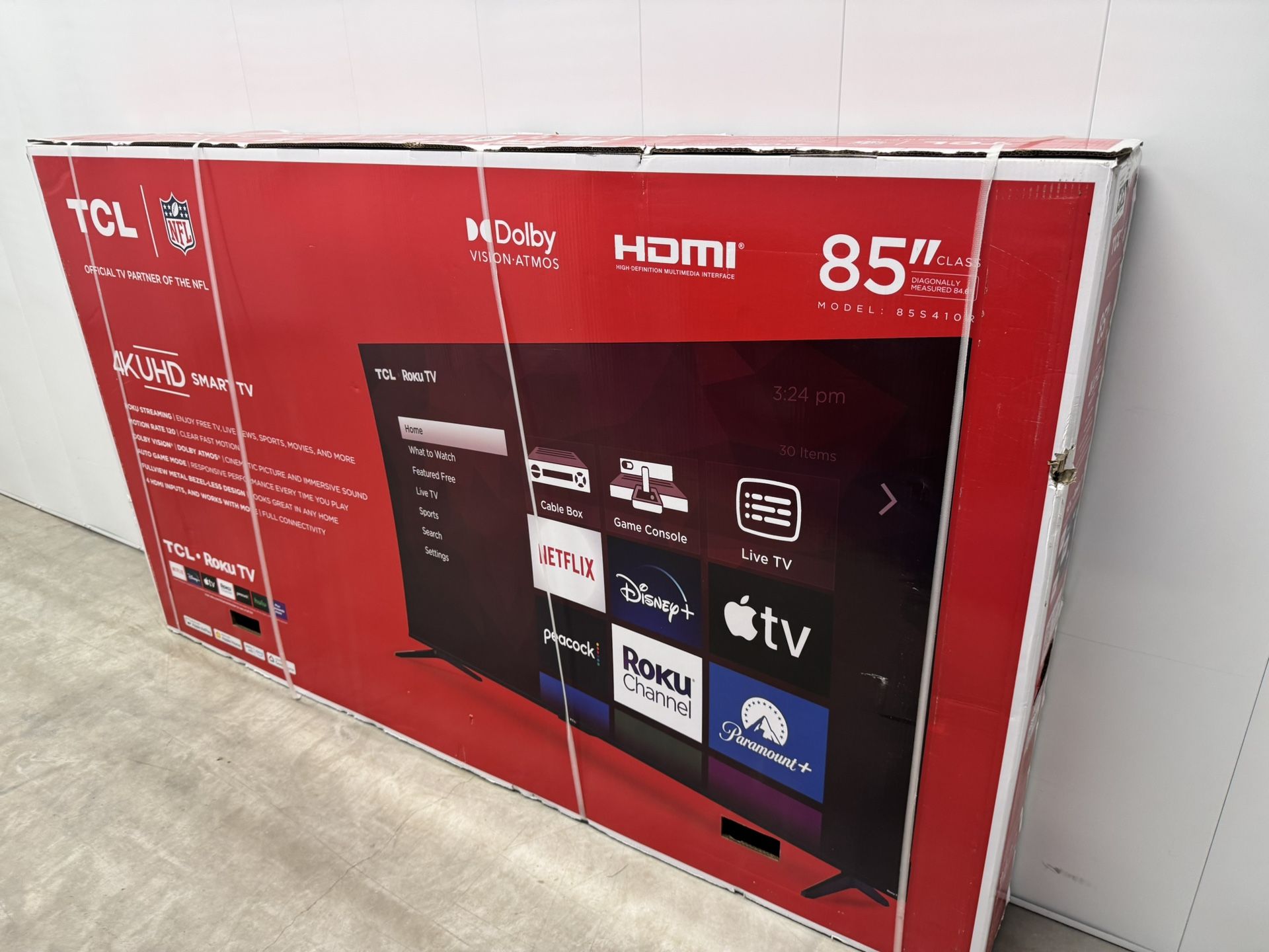 TCL 85” SMART ROKU TV 4K UHD NEW IN BOX! DELIVERY AVAILABLE! PRICE FIRM!