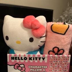 Sanrio HELLO KITTY CHARACTER PILLOW & THROW SET