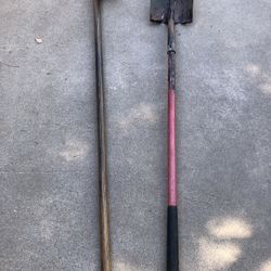 Long Grub Hoe And Square Nose Shovel 