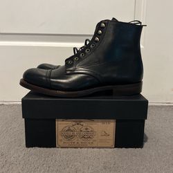 RRL Polo Black Leather Boot 10.5