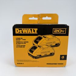 NEW DeWalt 20V MAX 4.0Ah 2-pack COMPACT Lithium Ion Batteries Model DCB240-2 🔋