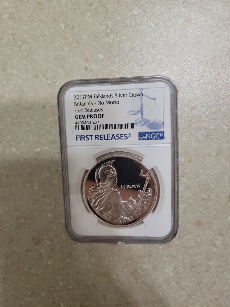2017 Falklands 1 Oz 999 Proof Silver Crown Britannia