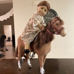 Rare Retired Pleasant Company Felicity Doll + American Girl Doll Horse