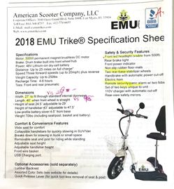 EMU  trike electric scooter