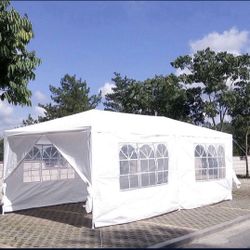 10 X 20 White Party Tent Gazebo Canopy w/ 6 Removable Sidewalls FOR SALE