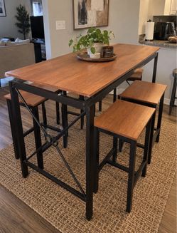 Modern bar height dining set