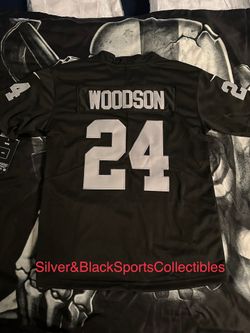 YOUTH LAS VEGAS RAIDERS CHARLES WOODSON STITCHED JERSEY SMALL UP TO LARGE
