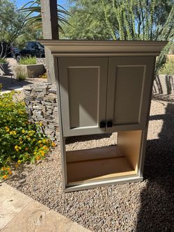 Cabinet with built in microwave