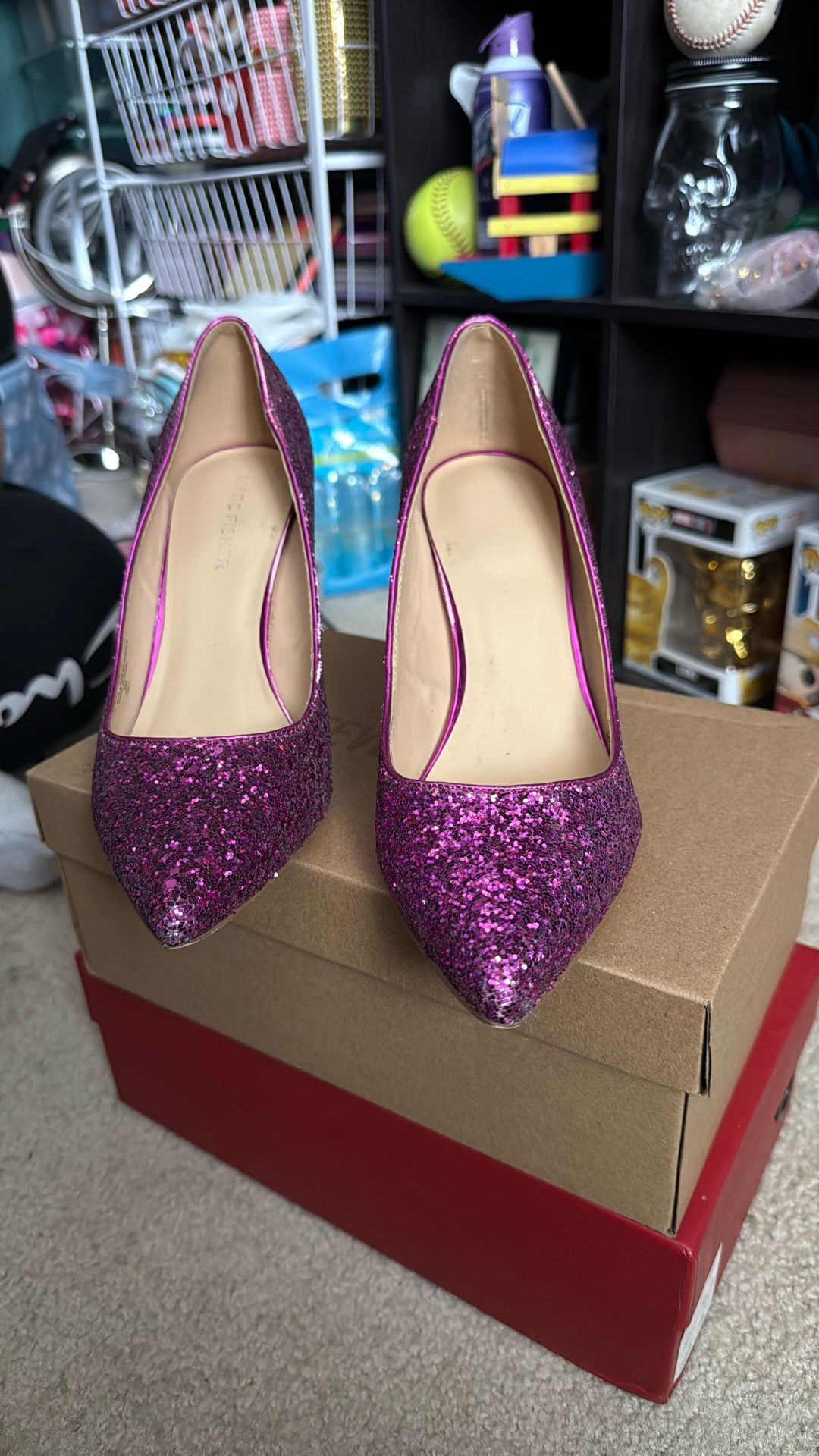 Marc Fisher Sparkly Pink Heels